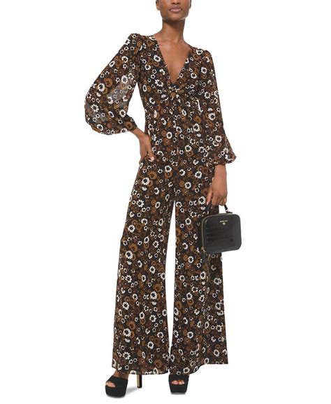 michael kors denim jumpsuit|Michael Kors floral jumpsuit.